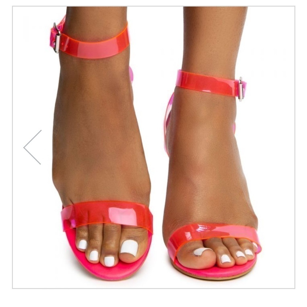 Bamboo Mania-41 One Band Heels Neon Pink Size 8 - Picture 5 of 14